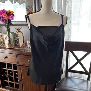 White House Black Market Black Fitted Asymmetrical Camisole
